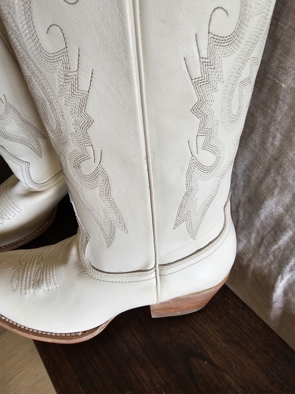 Excellent Freebird Woodland Ivory Cream White Embroidered Western Cowboy Boots 8 - Picture 5 of 7